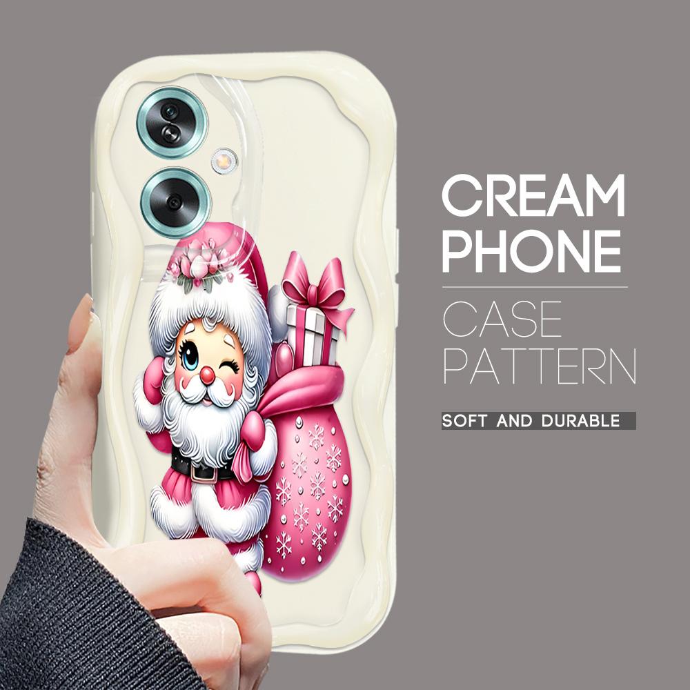 

Милый мультяшный узор, кремовая текстура, мягкий силиконовый чехол с волнистыми краями, чехол для телефона для OPPO Reno Realme Realme 12 Pro 5G белый