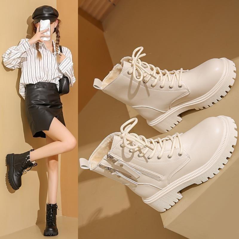 Chunky Heels New Women's Shoes, Fashionable and Casual, Thick-soled Ankle Boots