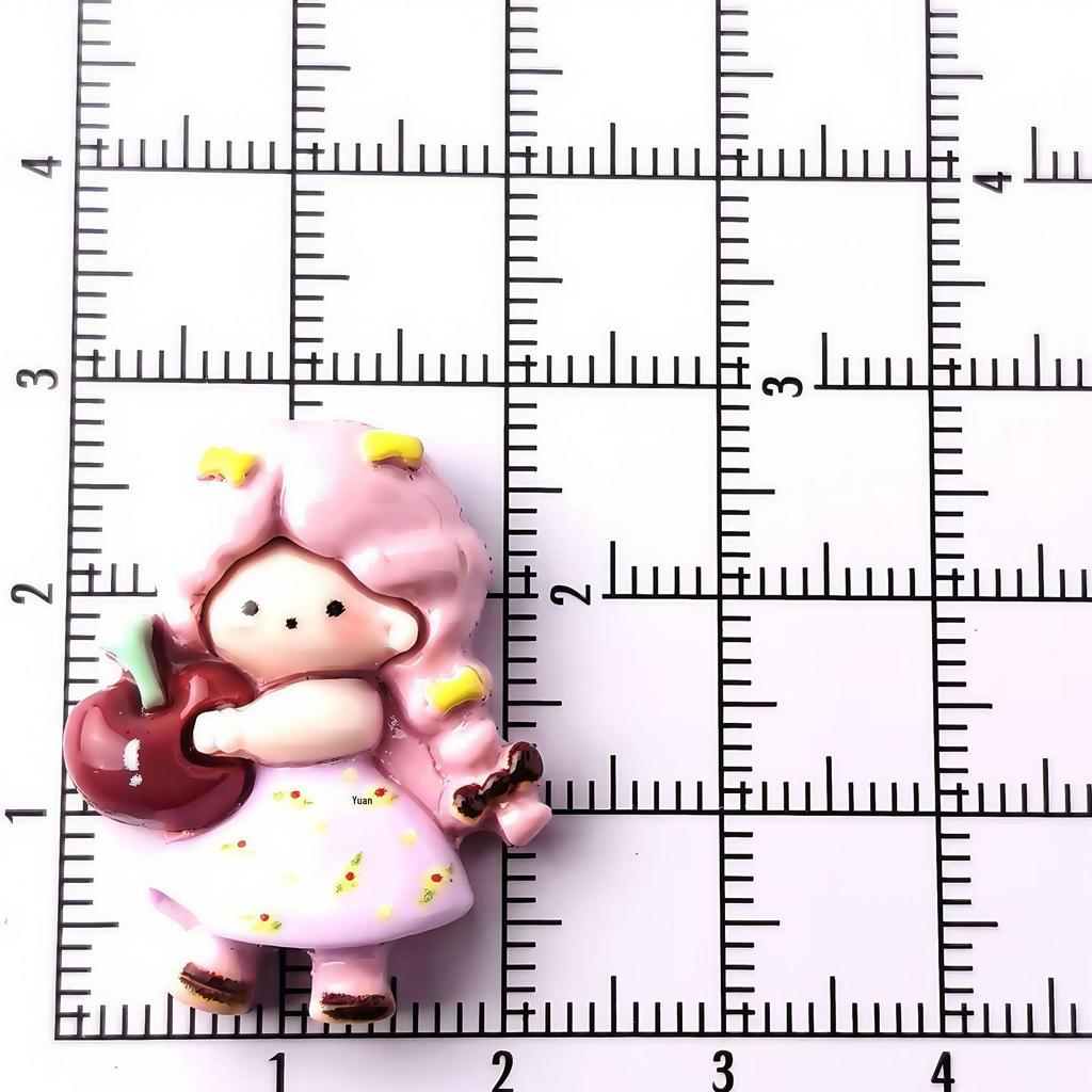 Cute Cartoon Fruit Girl Shoe Buckles & Hair Clips - Resin DIY Accessories