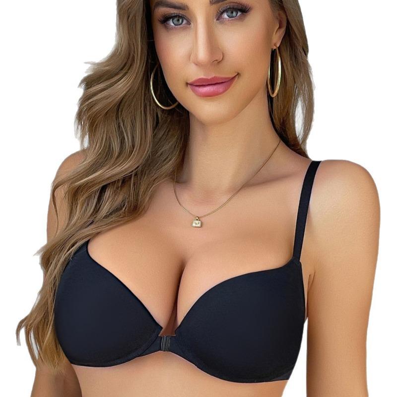 Women Sexy Beautiful Back Front Closure Push Up Underwire Gather Bra
