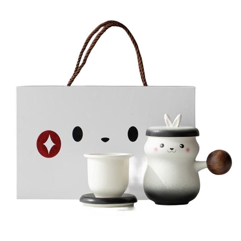 Cute Rabbit Ceramic Tea Mug with Infuser