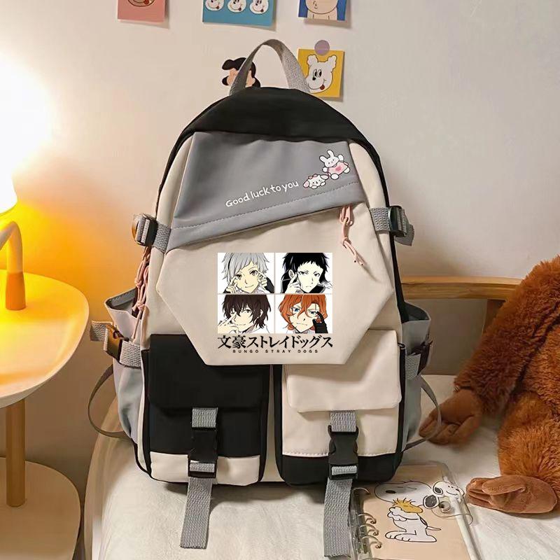 Wenhao Wild Dog Peripheral Printed Backpack Large Capacity Student Personalized School Bag