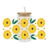 Květina 16OZ UV DTF Cup Wrap Transfers Samolepky Vlastní vodotěsná plechovka 1ks Glass DIY Lab O1D9