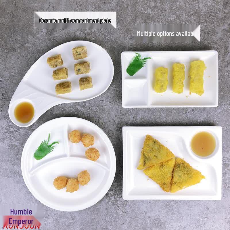 Multi-Compartment Ceramic Serving Plate