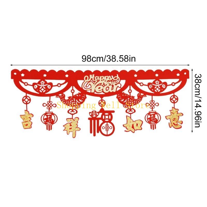 KX4B Chinese New Year Garlands Decoration Hanging Ornament for Holiday Celebration