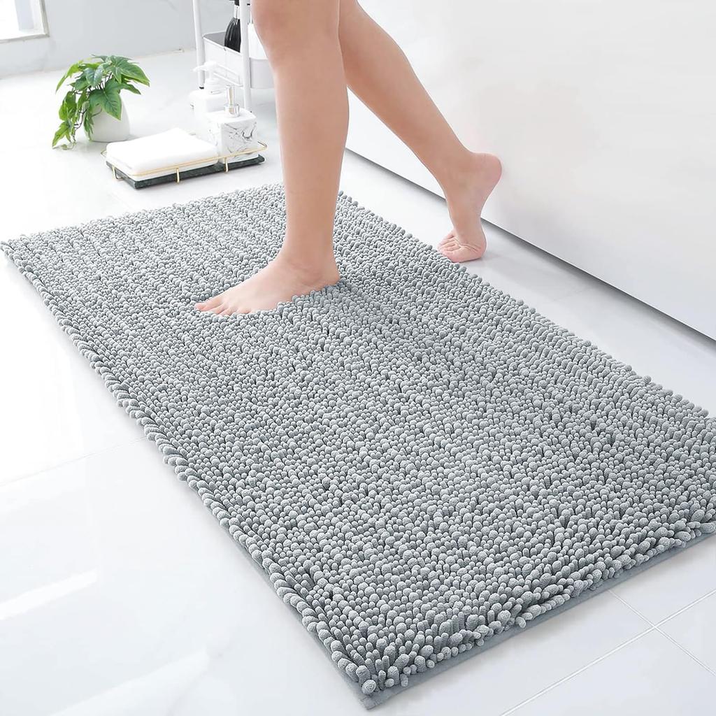 Kitinjoy Chenille Badezimmermatten Extra Dick Saugfähig Rutschfest Badeteppiche Maschinenwäsche Plüsch Teppich Wohnzimmer Luxus Bodenmatten