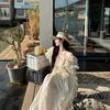 Old Money Wind Hollow Flat Top Salty Grass Woven Hollow Straw Hat Female Summer French Seaside Beach Sun Protection Hat Sun Hat