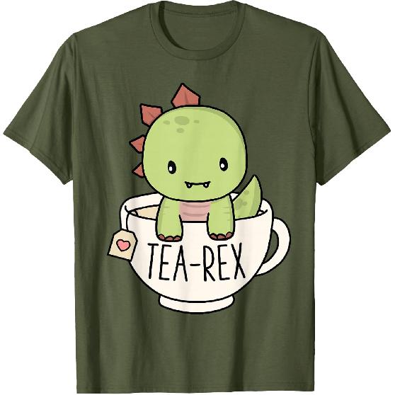 Tea-Rex Uroczy T-Rex Miłośnik Dinozaurów Kawaii Zabawny Dinozaur Gra Słów Koszulka