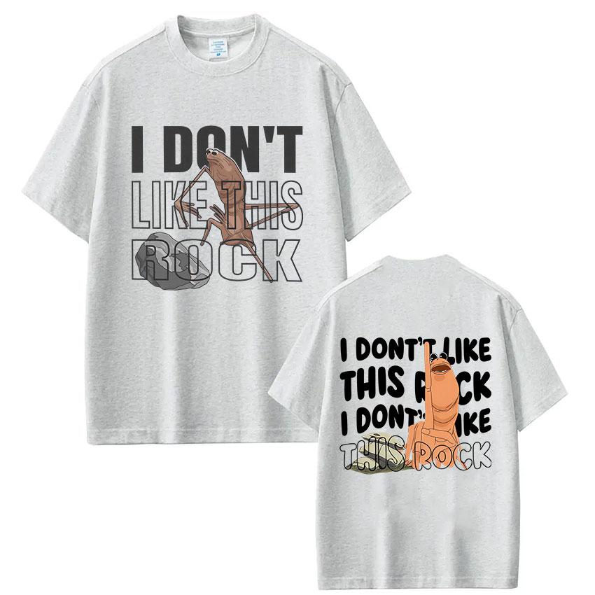 Marcus The Worm I Dont Like This Rock Funny Meme TShirt  Women Fashion Vintage Tshirts Cotton Casual Short Sleeves Shirts
