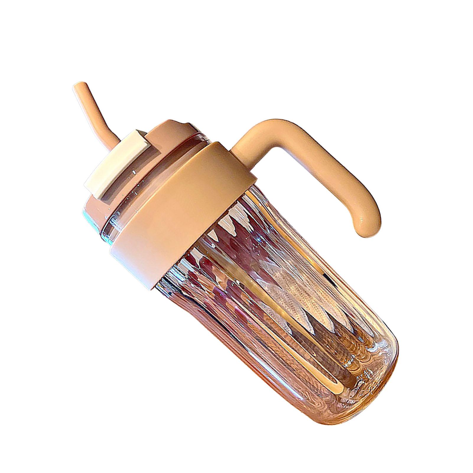 

Plastic Water Bottle Large Capacity Transparent Portable Handle Coffee Mug Water Cup for Home Office 920ml