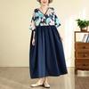 Short Sleeve Plus Size Cotton Vintage Floral Patchwork New In Dresses for Women Casual Loose Long Summer Dress