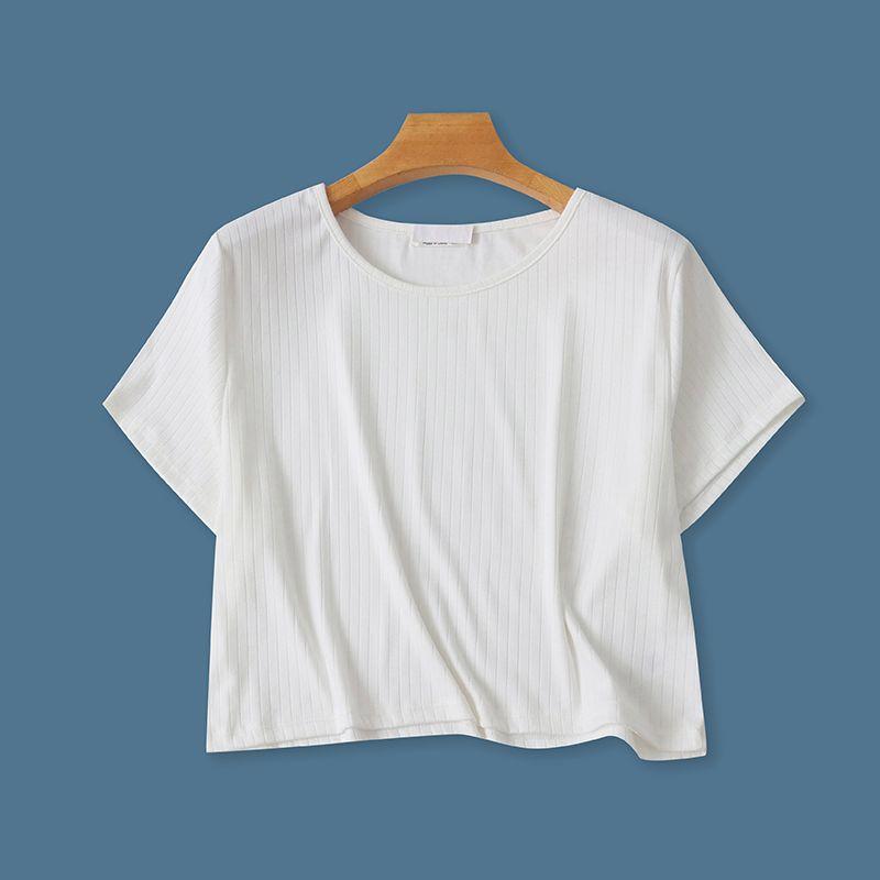 

Экспорт Летняя женская футболка круглый вырез свободная прилегающая повседневная антивозрастная со спущенным плечом универсальная молодежная с рукавом до локтя Picture Color 1X