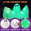Joyfy Halloween 47 Inch Hanging Ghosts  Decorations White Ghosts with Spooky Green LED Light for Halloween Outdoor Decoration