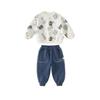 DAVE&BELLA Boys' Dog Print Sweatshirt & Sweatpants Set