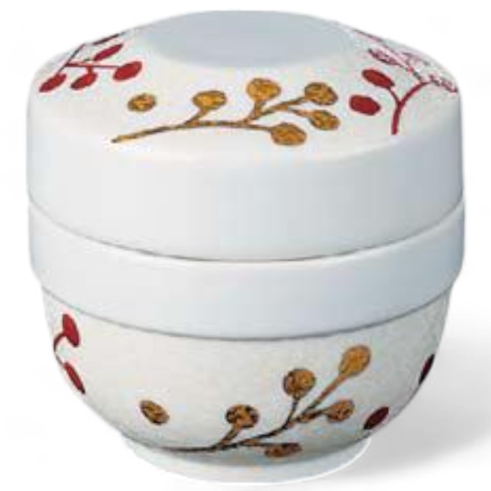 

Паровая пиала Takumifu Arita Ware 8 см, Нисики двухцветная нандина, форма маленького финика, сделано в Японии