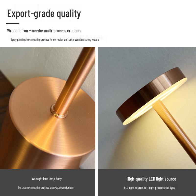 Minimalist Retro LED Table Lamp with Touch USB Charging