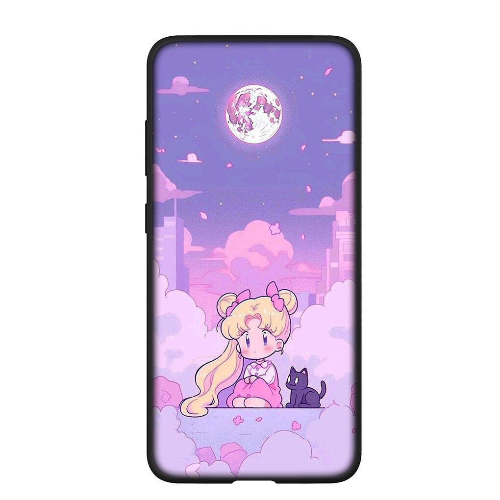 Handyhülle für iPhone 17 16 15 Xiaomi Poco F8 F7 X7 X6 M8 C85 C75 C71 Redmi Note 14 13 12 11 Pro Max A3 A4 14C 13C 12C 15C Süßes Matrosenmädchen Mond Hülle