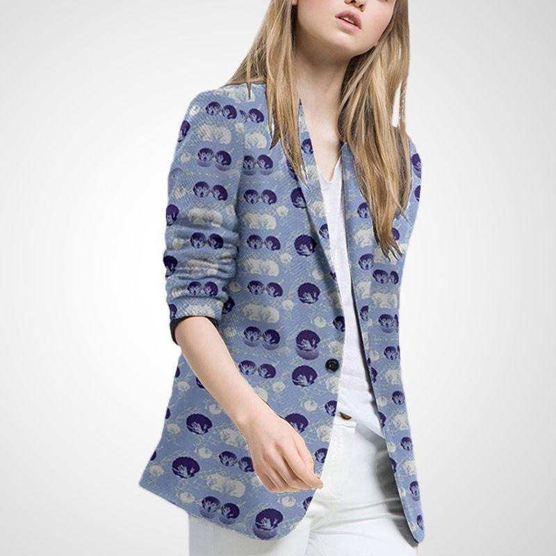 

Стильный приталенный деловой темпераментный приталенный костюм для малого бизнеса 2025 весна новый приход модный однобортный костюм верхняя одежда Light purple Print S