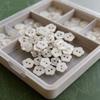 Round Flower Shape Buttons Pearlescent 11mm Decorative Buttons Two Holes Sewing Accessories Scrapbook Decoration
