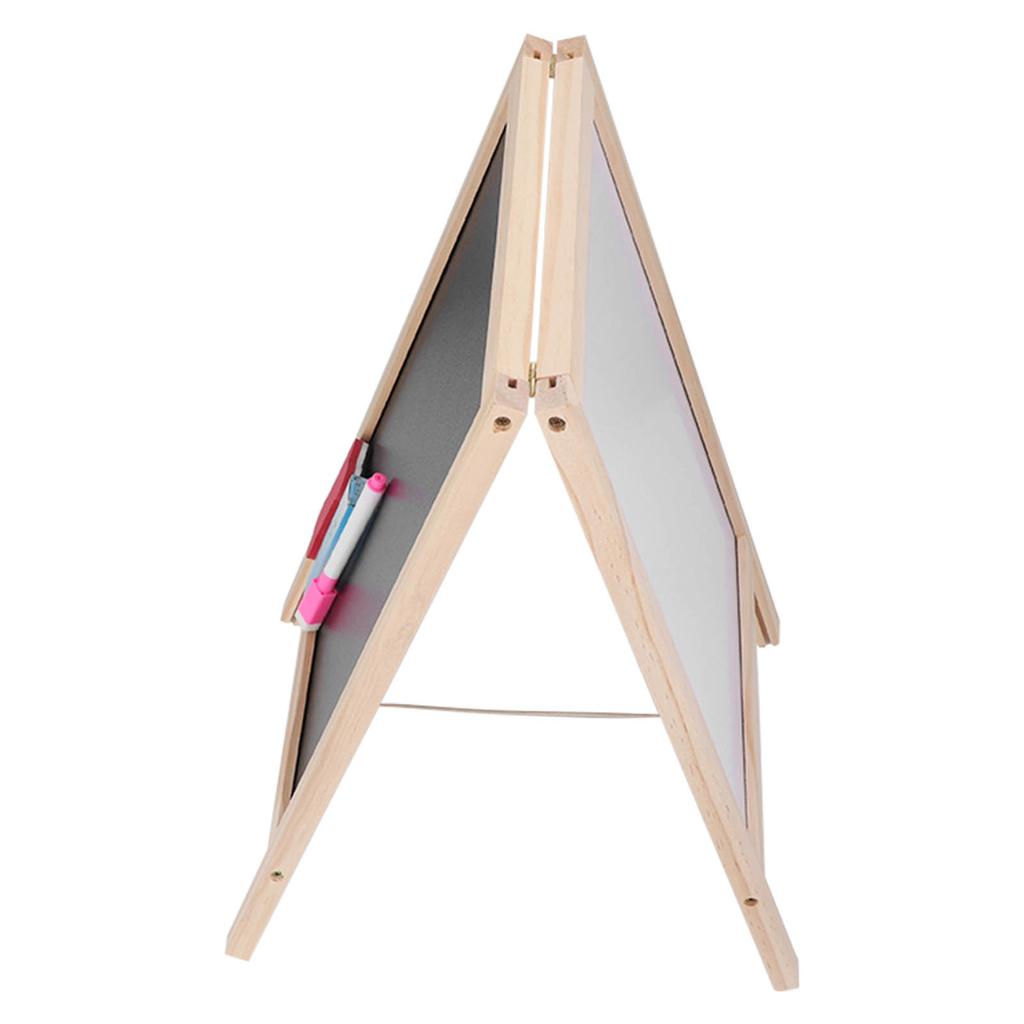 Kids Easel Double Sided Foldable Standing Large Painting Space Poplar Structure Wooden Easel 25x40cm with Accessories