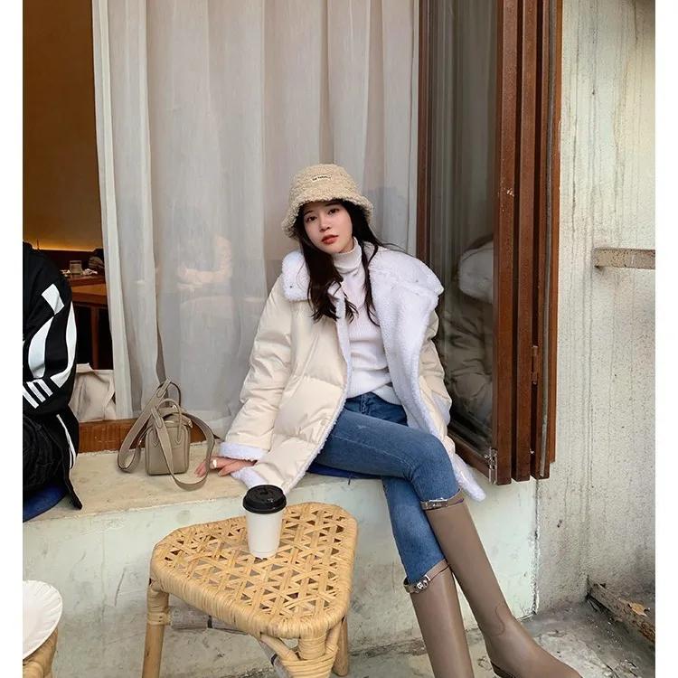 2024 Hot Seller New Round Head Metal Buckle Thigh-high Boots for Women Winter But Knee-wide Casual Mid-height Boots Women Shoes