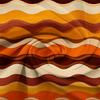 Retro Orange Brown Wavy Stripe Curtains Set of 2 Rod Pocket Semi Sheer for Living Room Bedroom Decor