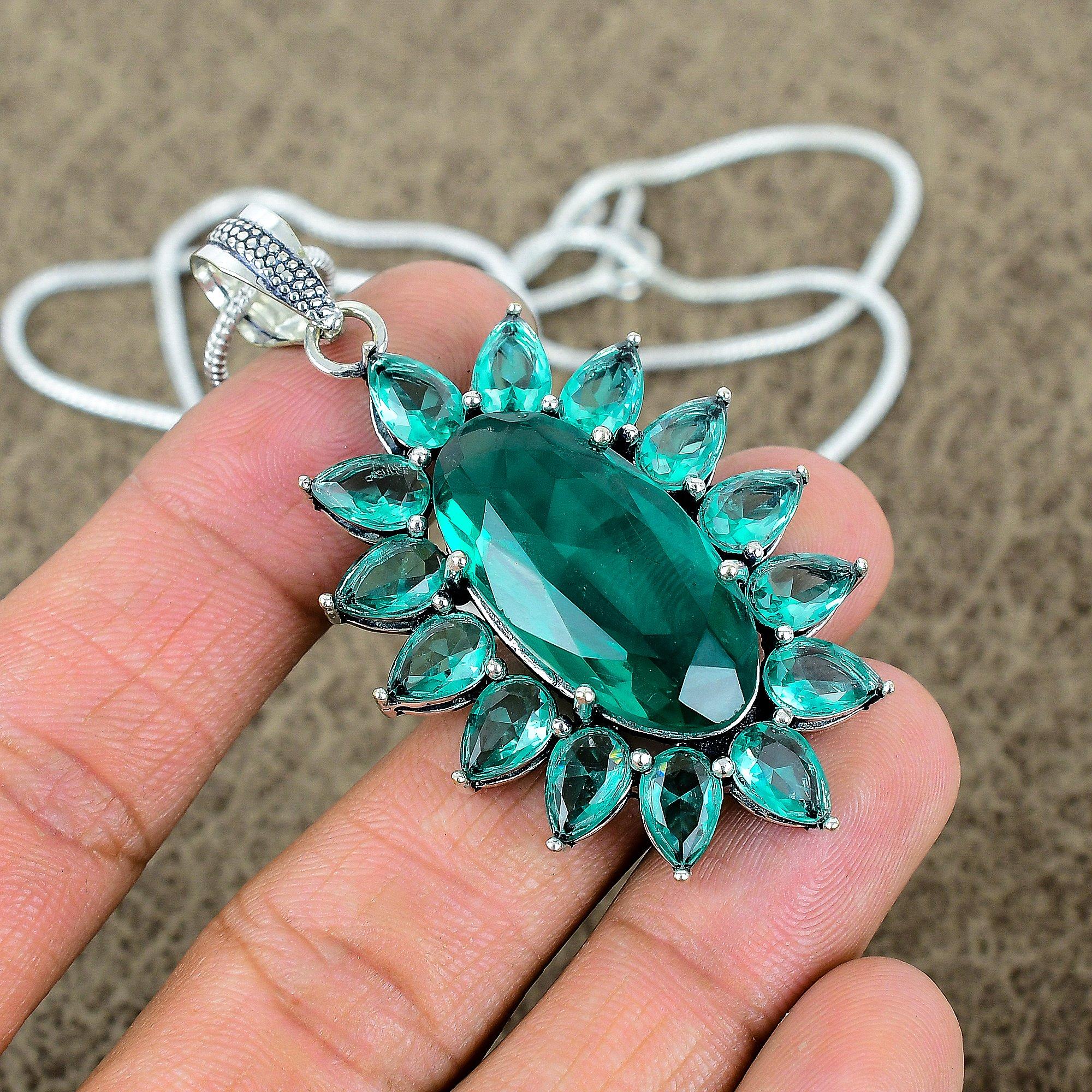

Indicolite Tourmaline Gemstone 925 Sterling Silver Jewelry Pendant 2.48 KKG-276