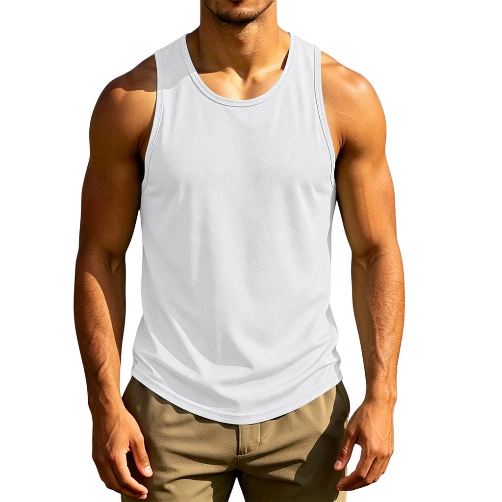 Men's Sleeveless Tank Top Lightweight Athletic Fitness Quick Dry Breathable Muscle Shirt Summer Workout Gym Vest
