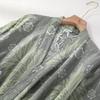 Women's Retro Pure Cotton Kimono Bathrobe Pajamas - Japanese Gauze Jacquard Sauna Homewear