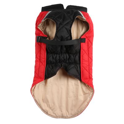 Hunde Winterjacke Verdickend Warm Hunde Kaltwettermäntel für Herbst Winter Rot Schwarz