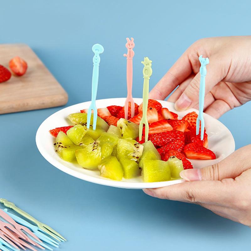 50 Pcs Mini Kids Food Fruit Picks Forks Lunch Box Accessory Decor Tool