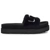 UGG Laton Fur Slide Black Slippers Women's 1111236-BLK