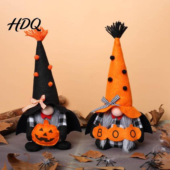 Dining Table Decorations Halloween Plush Gnome Decoration Spooky Orange Black Boo Pumpkin Swedish Tomte Seasonal Accents Figurine Elf Dwarf