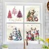 Christmas Wall & Window Stickers - Santa, Reindeer, Snowman Decals for New Year Decoration