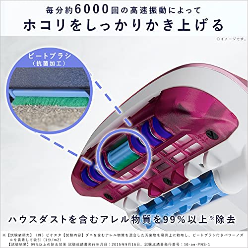 Panasonic Futon Cleaner Paper Pack Type House Dust Detection Sensor Equipped with Pink Champagne MC-DF500G-P