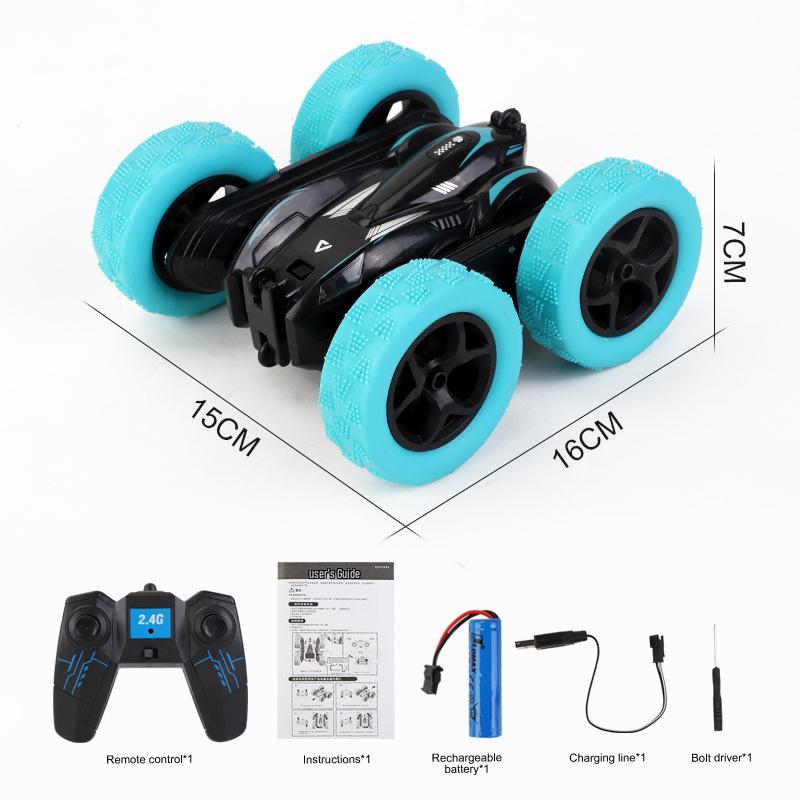2.4G Remote Control Stunt Car: Four-Wheel Drive, Flipping Swing Arm, LED Lights - Toy for Kids