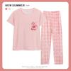 Women's Pajamas Summer Short-sleeved Trousers New Plus Size Sweet Age-reducing Women's Loungewear Thin Suit