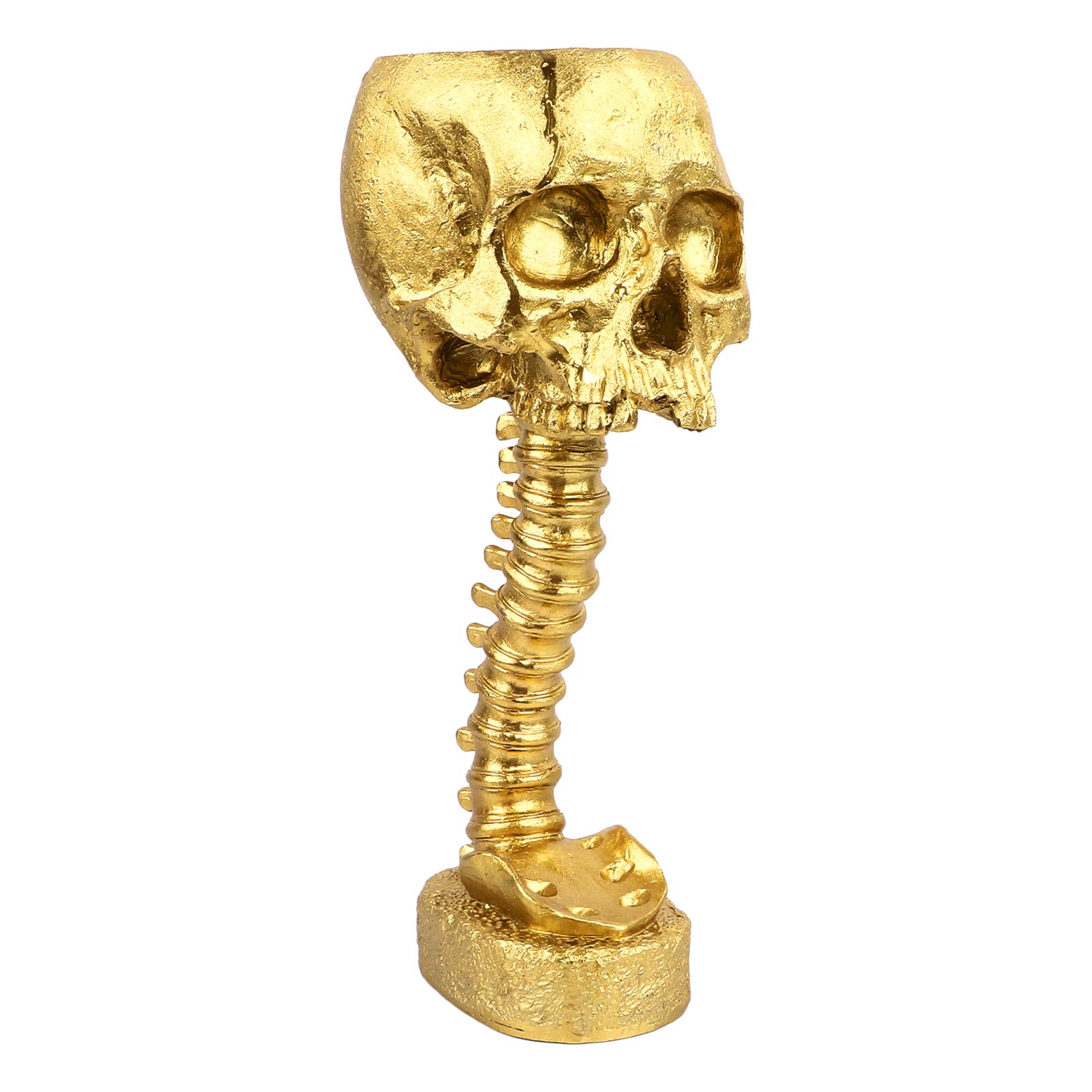 

Кашпо Череп Подставка Позвоночник Набор Инновационный Изысканный Декоративный Расписанный Вручную Полирезина Скелет Цветок золотой