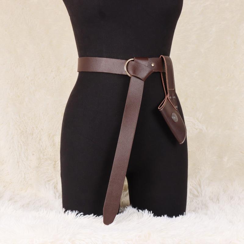 Viking Medieval Adjustable Faux Leather Belt and Scabbard Set, Cool and Handsome Style for LARP Halloween Role Play