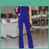 Elegant Women Tied Waist Flared Jumpsuits Fashion One Shoulder Sexy Rompers For Effortless Style