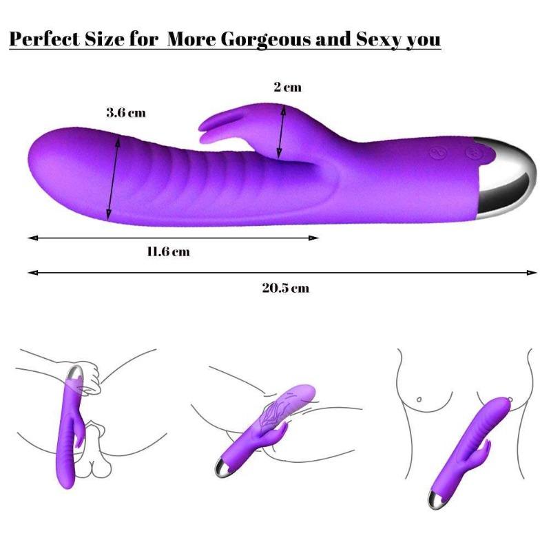G Spot Rabbit Powerful Vibrator Sex Toys for Woman Clitoris Stimulator Double Penetration Vibrating Dildo Vagina Masturbation