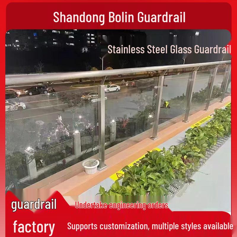 304 Stainless Steel Glass Guardrail for Indoor/Outdoor Stairs - Stylish Home Decor Railing