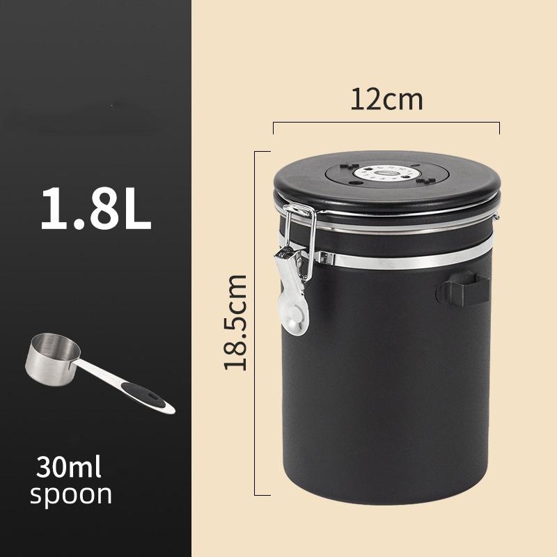 Stainless Steel Coffee Canister Coffee Bean Storage Airtight Containers with Date with Spoon Vent Valve Kitchen Food Storage Jar