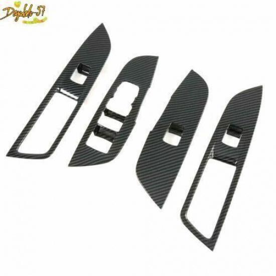 4PCS Carbon Fiber Window Switch Panel Cover Trim For Chevrolet Blazer -