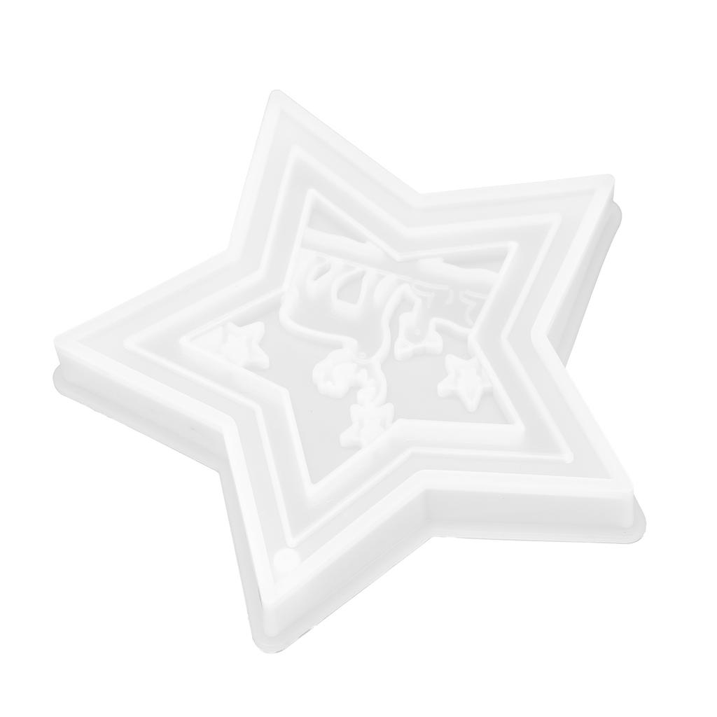 Silicone Mold Resin Durable Soft Tear Resistance Resin Ornament Molds for Christmas DIY Making Handicrafts Star Decoration