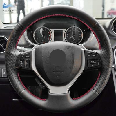 Car Inner Steering Wheel Microfiber Leather Cover Trim For Suzuki Celerio Vitara 2015- Swift 2011-2017 SX4 S-CROSS