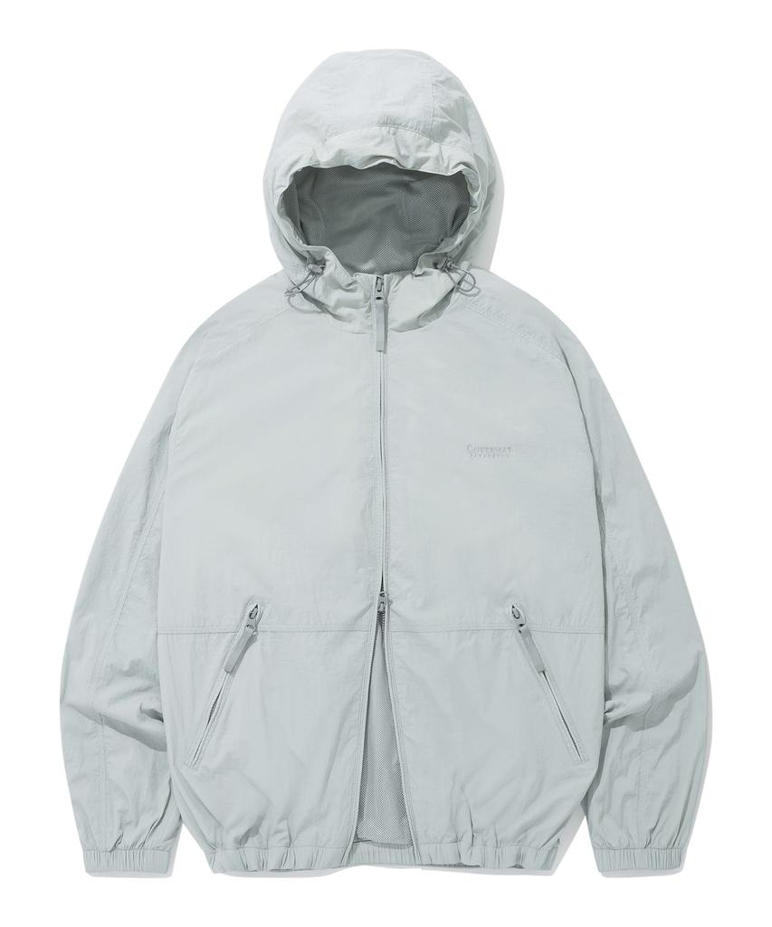 Covernat Comfy Nylon Windbreaker Jumper Light Grey