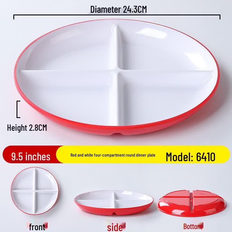 Minimalist Melamine Divided Meal Plates (10-Pack) 10-Pack