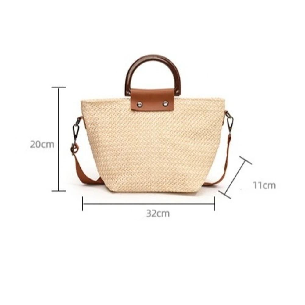 Fashion Weaving Straw Straw Bag Top Handle Bohemian Style Crossbody Bag Hand Woven Bag Beach Vacation