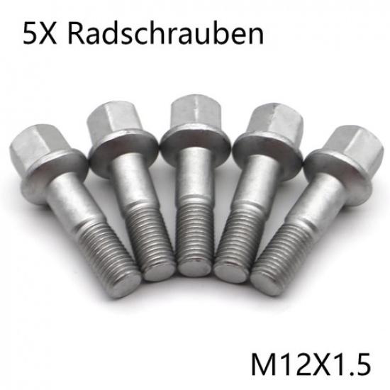 5x Wheel Lug Bolts Nuts M12x15mm Car For Mercedes W124 R126 R129 W201 W202 W203